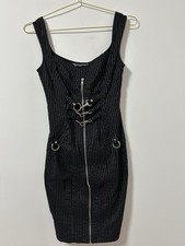 Rare Vintage Lip Service Gangsta Pranksta Pinstripe Womens Y2K  Mini Dress Large