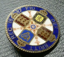 Enamelled Coin Brooch Victoria