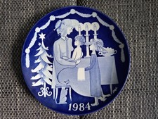 Stig Lindberg Gustavsberg Sweden. Christmas Flat. 1984 Decor Plate. D-21.7 cm.