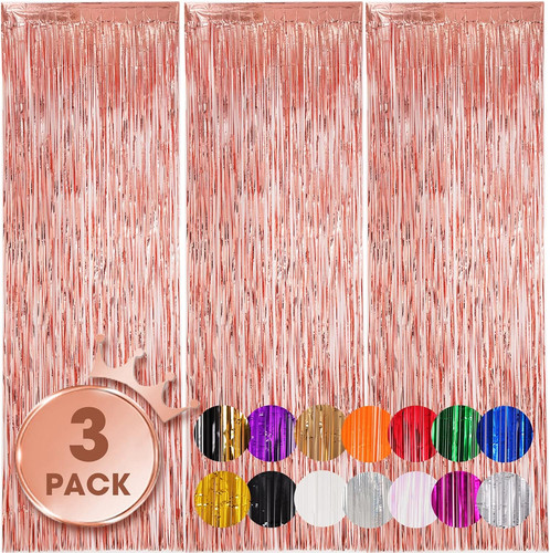 Rose gold foil fringe backdrop - rose,