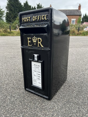 Post box black cast iron - post,