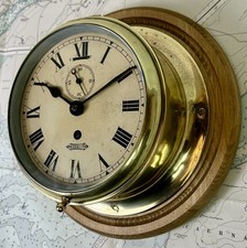 Vintage Ships Clock, Hezzanith Heath & Co - London, Brass Bulkhead Wall Clock