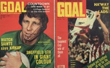 GOAL MAGAZINE SUNDERLAND 1973 CUP FINAL X2 BOBBY KERR & JIM MONTGOMERY SIGNED