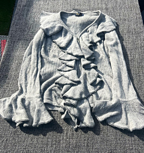 Luisa spagnoli grey zip - luisa, ruffle