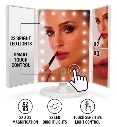 Led tri fold makeup - led,