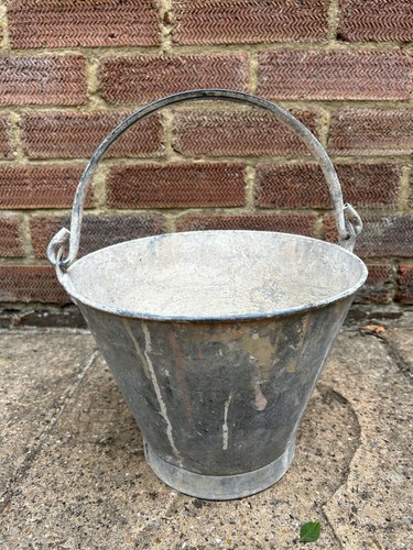 Vintage galvanised bucket old - galvanised,