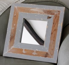 NEW 43cm Grey Mirror - Wooden
