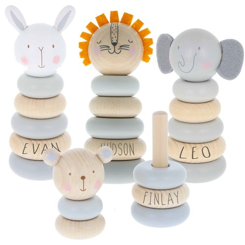 Wooden baby stacking toy - wooden,