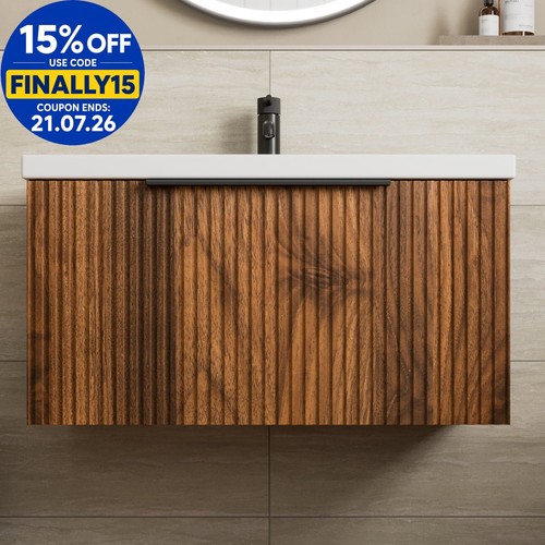 Fluted 800mm bathroom vanity - bathroom,