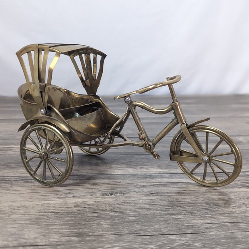 Vtg brass rickshaw - brass, tricycle