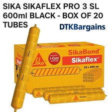 Sika Sikaflex Pro 3 SL 600ml Black - Box of 20 Tubes Heavy Duty Joint Sealant