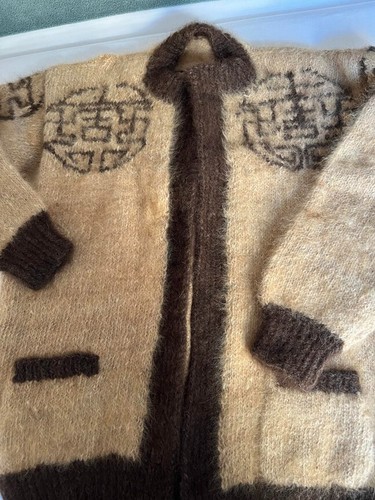 Hand knit chow - chow, cardigan