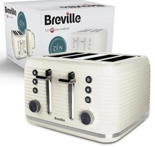 Breville Zen 4 Slice Bread Toaster | Cream | 1800w stainless steel NEW
