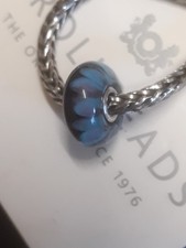 Trollbeads blue flower petals bead retired