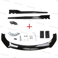 Front Bumper Lip Splitter Spoiler+1.2M Side Skirts For Ford Transit Custom 2012+