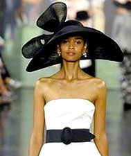 Philip Treacy x Ralph Lauren Collection Purple Label 2008 Runway Black Derby Hat
