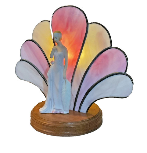 Art deco lady fan - deco,