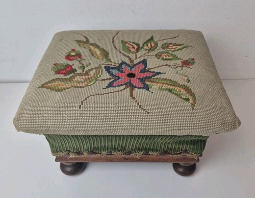 Vintage floral tapestry foot - tapestry,