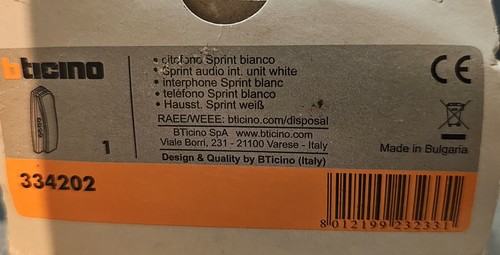 Bticino sprint audio intercom - bticino,