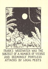 GLEN BAXTER POSTCARD FRANKS WRISTWATCH  CONTINENTAL SIZE VERY GD