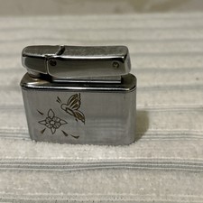 Vintage Kreisler USA Butterfly Floral Pattern Cigarette Lighter Working!