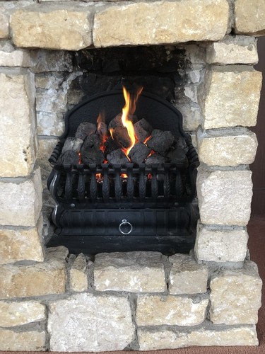 Gas fire living flame coal - -,