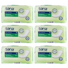 Incontinence Pads High Absorbent Bladder Weakness 6 x 12 |  72 Sana Normal Pads