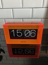 Karlsson Boxed Flip Clock Neon Green