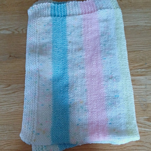 Knitted stripe crib cradle - knitted,