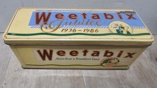 Vintage Rustic Old Weetabix Long Tin 50 Years Jubilee1986 Breakfast Cereal
