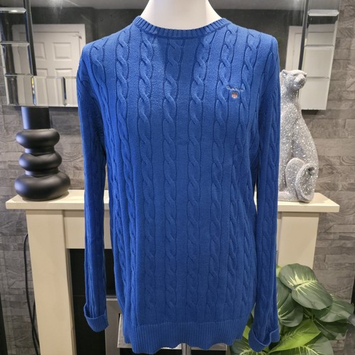 Gant blue cable knit jumper - cable,