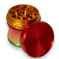 63mm Grinder Herb Crusher 4 Part Extra Large Big Metal Spice Shredder Red (UK)