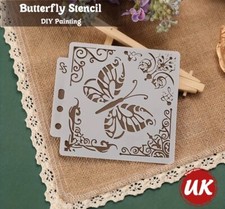 Butterfly  Flower Template Plastic Stencil Painting Embossing Craft Arts Wall