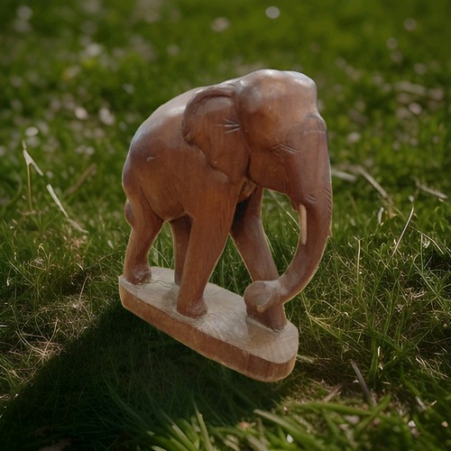 Vtg wood elephant statue - vtg, hand