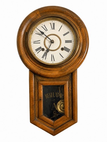 Antique oak regulator wall - antique,