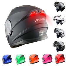 1Storm Motorcycle Modular Full Face Helmet Dual Visor Modular901 LED Tail Light