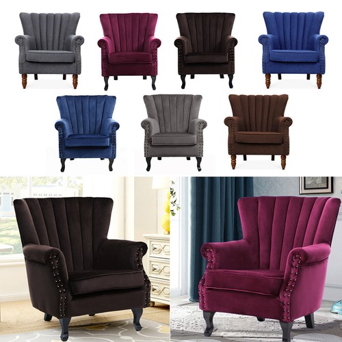 Velvet linen wing back - wing,