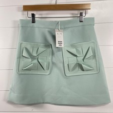 COS Skirt Womens 8 Mint Green 3D Pocket A-Line Mini Modern Sculptural NWT