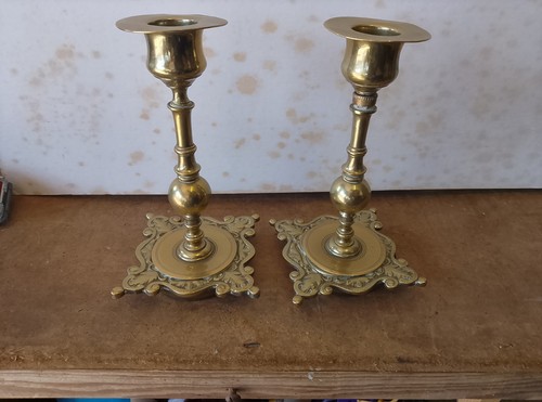 Antique solid brass candle - antique,