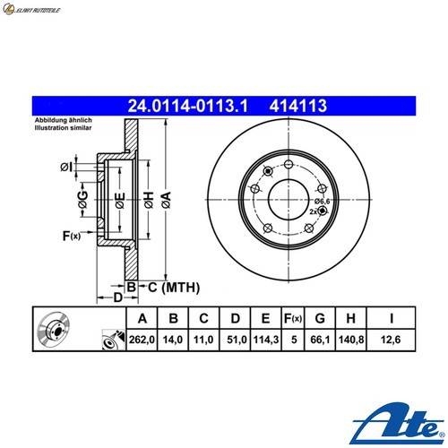 Brake discs 0114 0113 - 2x, 24.0114-0113.1