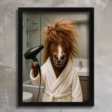 Shetland Pony Bathroom Wall Art Print Horse Gift Poster Cloakroom Loo Artwork