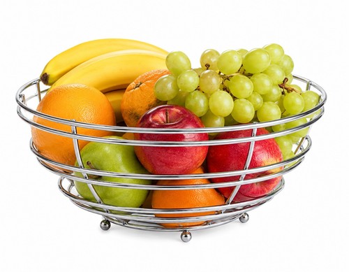 Chrome wire fruit bowl - wire, basket
