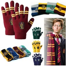 Harry Potter Scarf & Gloves Gryffindor Slytherin Ravenclaw Hufflepuff Gift Xmas