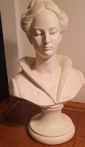 Plaster bust tall after - plaster, 13"