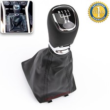 Pomello Leva del Cambio per Skoda Octavia III 3 5E 5 Marce Nero Pelle con Cuffia