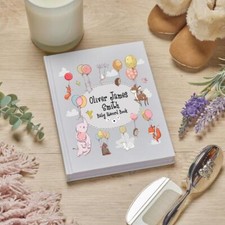 Personalised Baby Record Book Keepsake Milestone Journal Animal Theme BJO-9