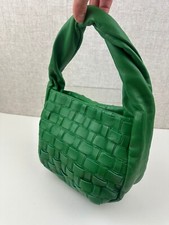 ZARA Green Woven Leather Bag