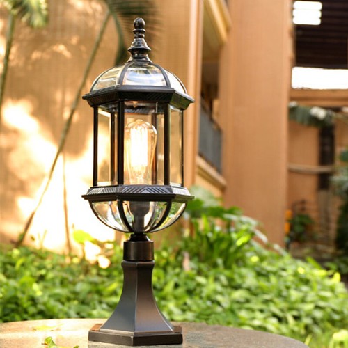 Outdoor gate post lamp glass - lamp,
