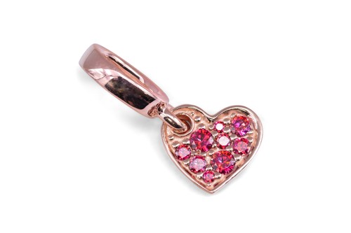 Pandora red pave tilted heart - pave,