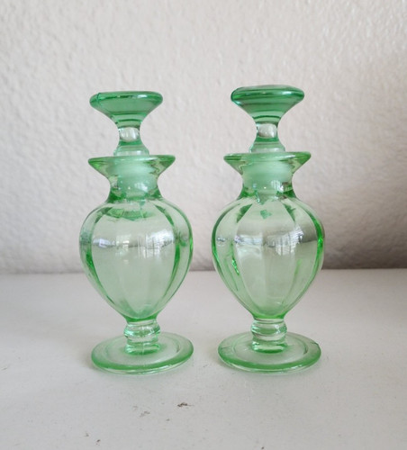 Vintage green depression glass - vintage,